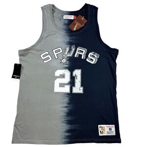NWT Mitchell & Ness San Antonio Spurs NBA Duncan #21 Tie Dye Cotton Tank Medium